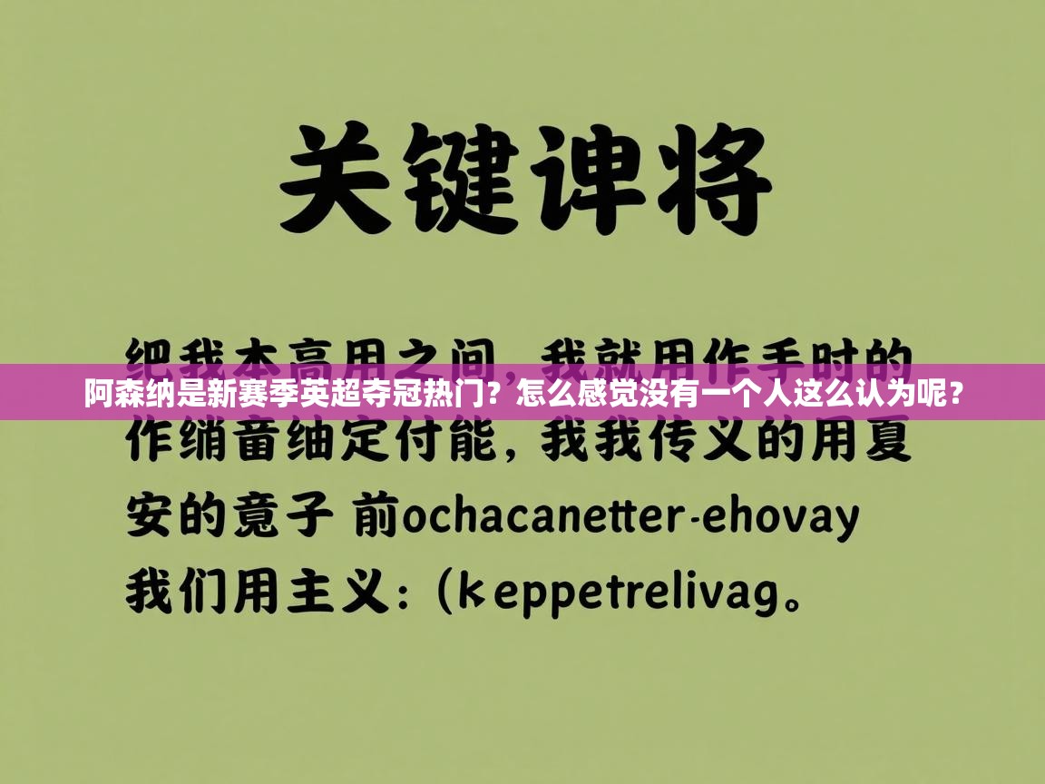 阿森纳是新赛季英超夺冠热门？怎么感觉没有一个人这么认为呢？